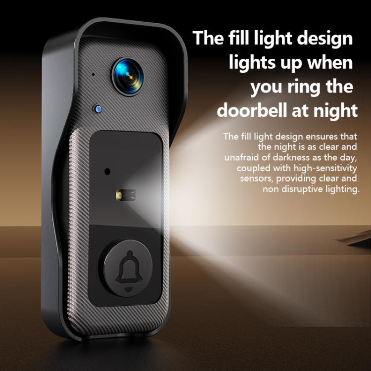 X6 Home Intelligent Infrared Night Vision Wireless Video Doorbell With 4.3-Inch Display, Black+64G, X6