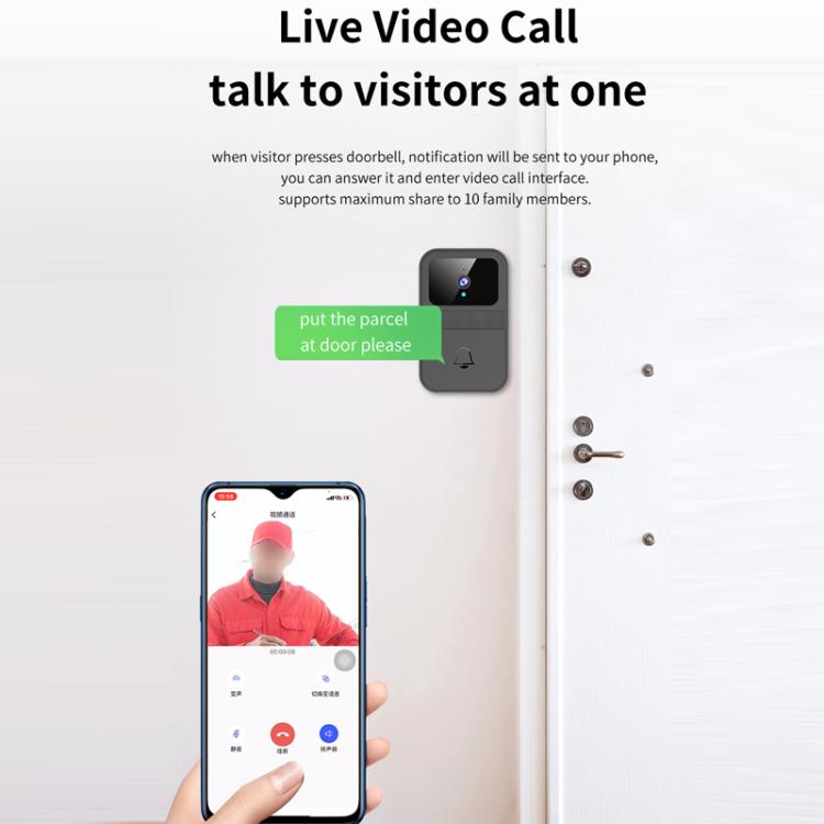Smart Remote Home Night Vision Capture Monitoring Video Doorbell, D9
