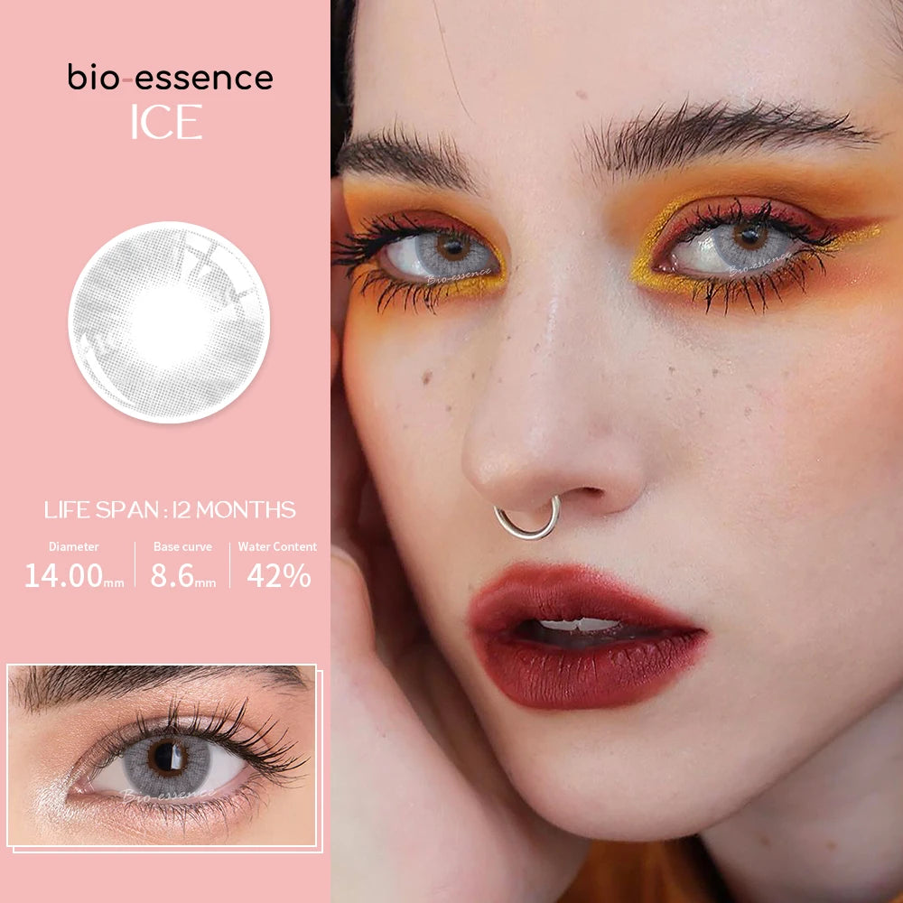 Bio-essence 1 Pair Colored Contact Lenses Natural Look Brown Eye Lenses Gray Contact Blue Lenses Fast Delivery Green Eye Lenses