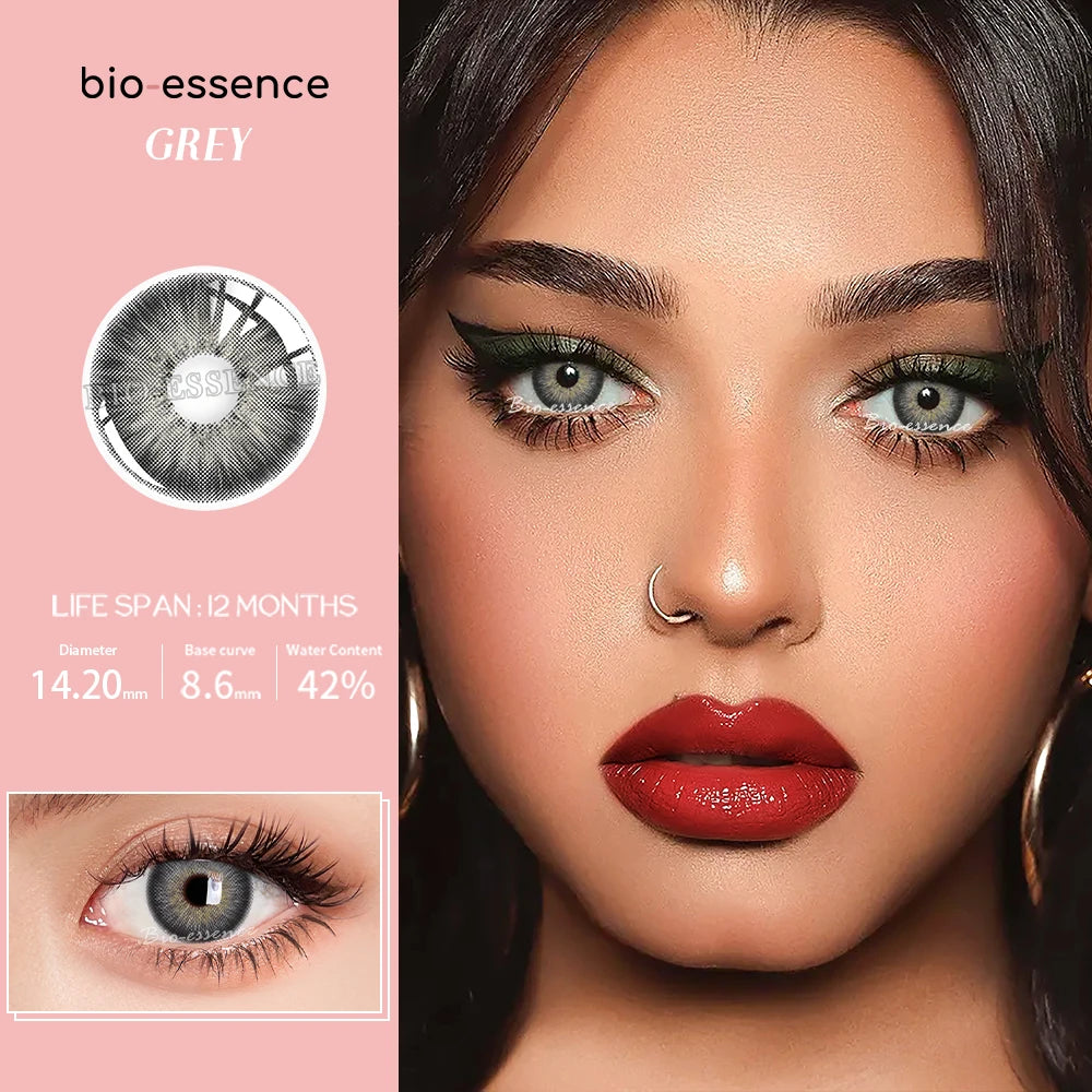Bio-essence 1 Pair Colored Contact Lenses Natural Look Brown Eye Lenses Gray Contact Blue Lenses Fast Delivery Green Eye Lenses