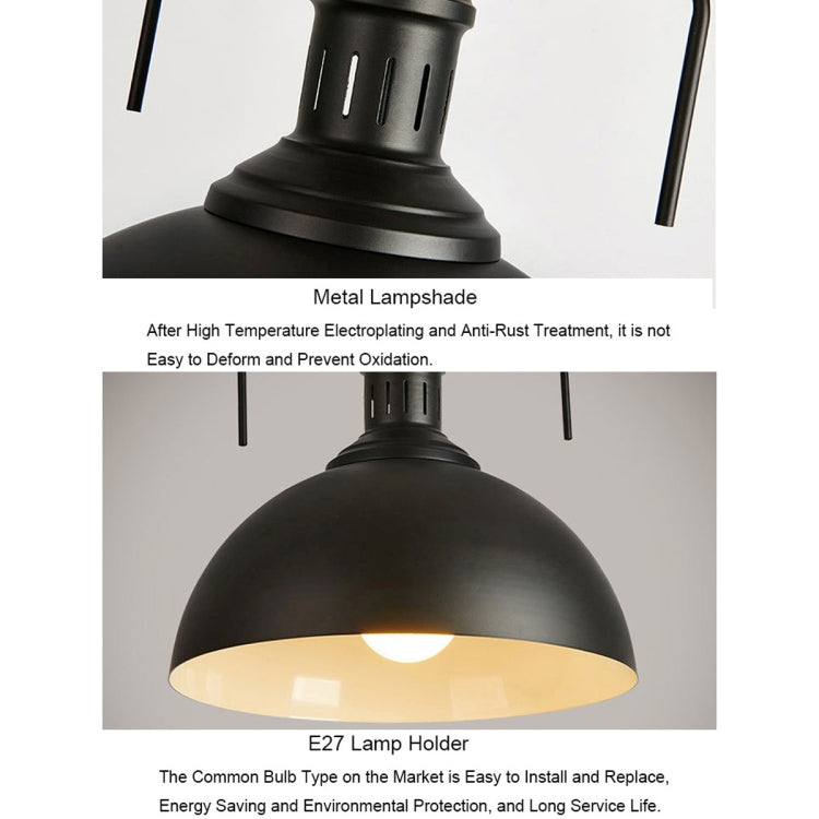 Retro Industrial Pendant Light Creative Single Head Iron Art Hanging Lamp E27 Bulb Perfect for Kitchen Dining Room Bedroom Living Room, Warm White, Cold White