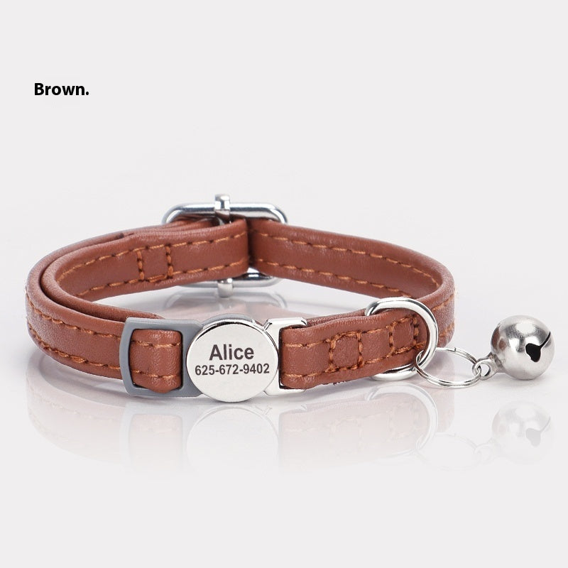 Cat Engraved Collar To Prevent Suffocation And Loss