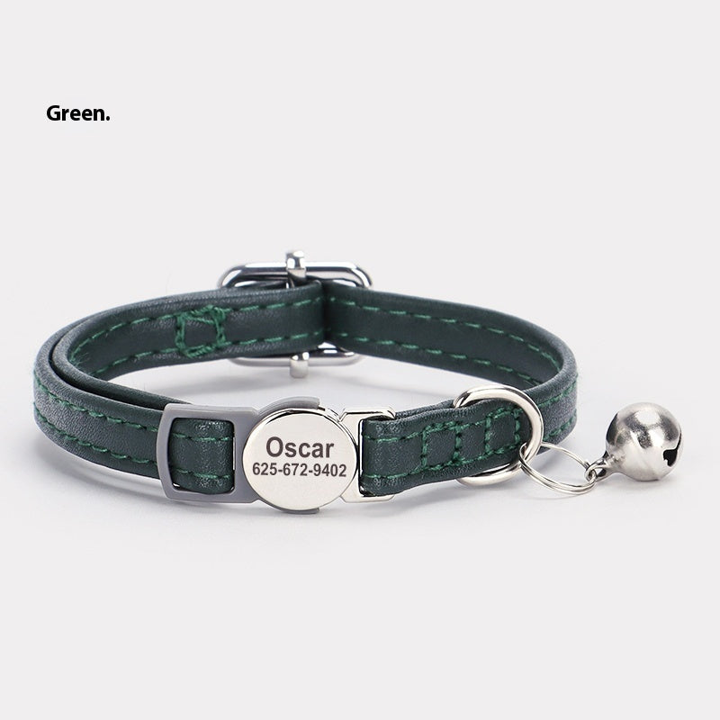 Cat Engraved Collar To Prevent Suffocation And Loss