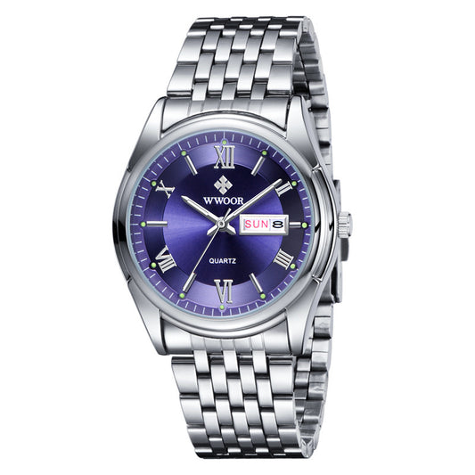 Steel Band Quartz Men's Watch Calendar Luminous Watch Student Men's Watch