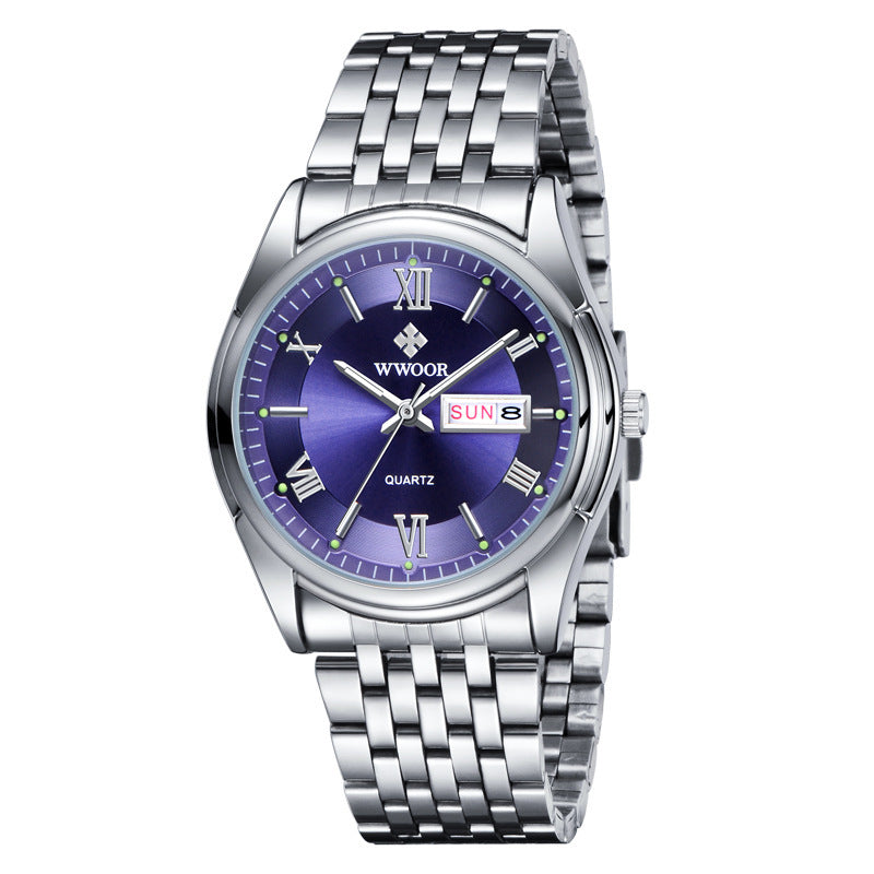 Steel Band Quartz Men's Watch Calendar Luminous Watch Student Men's Watch