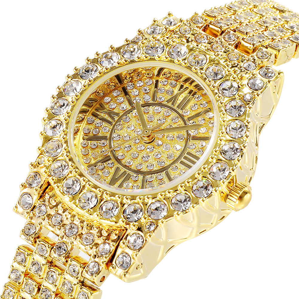 Full Rhinestone Waterproof Women's Jewelry Clasp Bracelet Watch