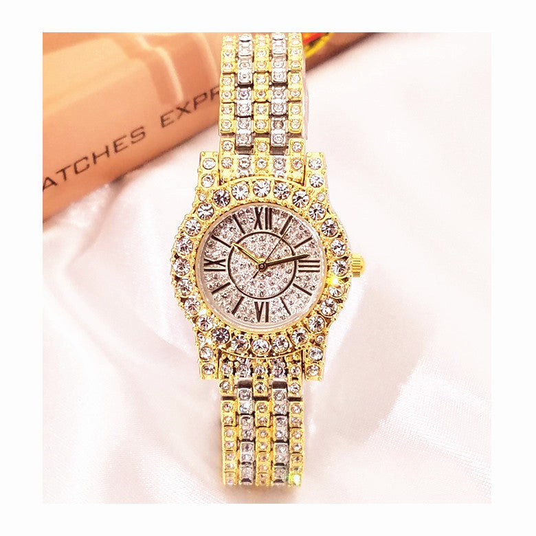 Full Rhinestone Waterproof Women's Jewelry Clasp Bracelet Watch
