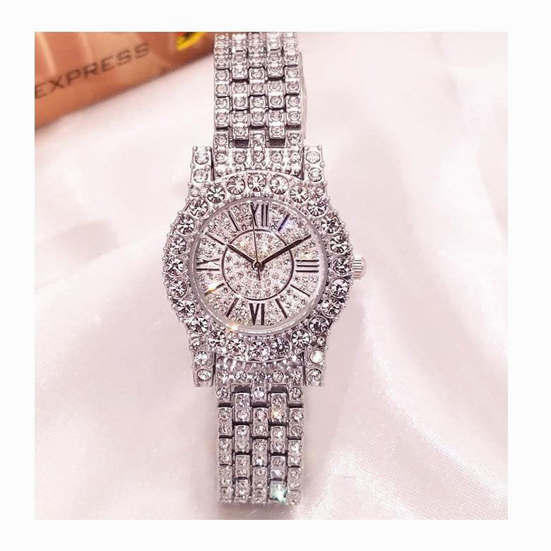 Full Rhinestone Waterproof Women's Jewelry Clasp Bracelet Watch