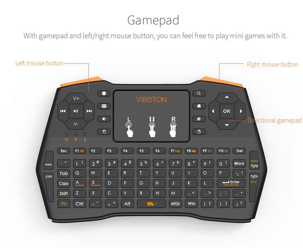 Wireless multi-function mouse and keyboard mini