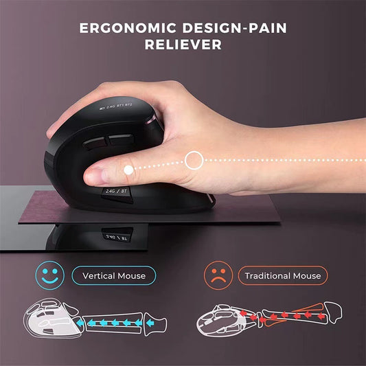 Bluetooth Vertical Mouse Wireless USB24 Three-mode Charging