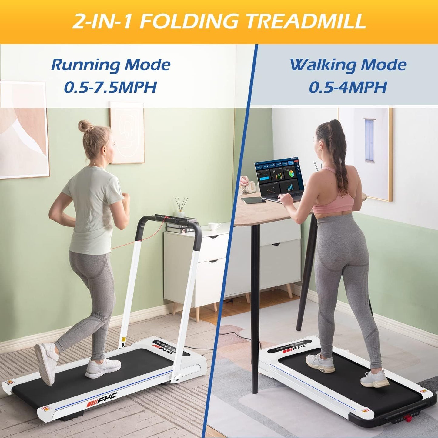 Walking Pad Treadmill, 300 Lbs  About 136.1 Kg Capacity Under-the-counter Treadmill, Walking Pad With Handle, Small Household Treadmill, Mini Foldable Treadmill With Remote Control