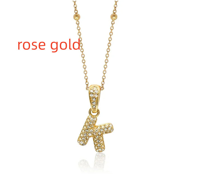 Bubble Initial Sphere Necklace Personalized Initial Necklace Full Zirconia Choker