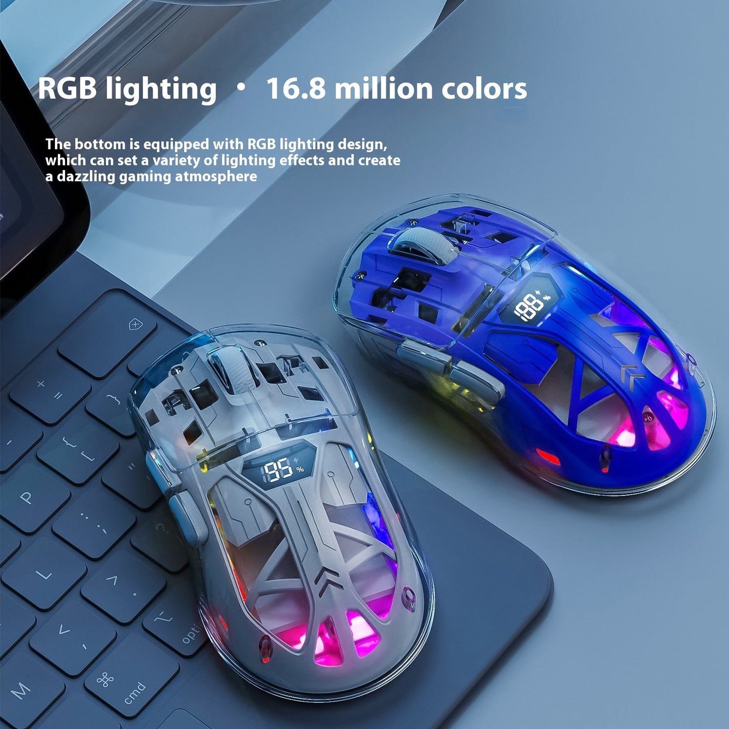 Free Wolf A2 Dual-mode Mouse RGB Luminous 24g Wireless Bluetooth