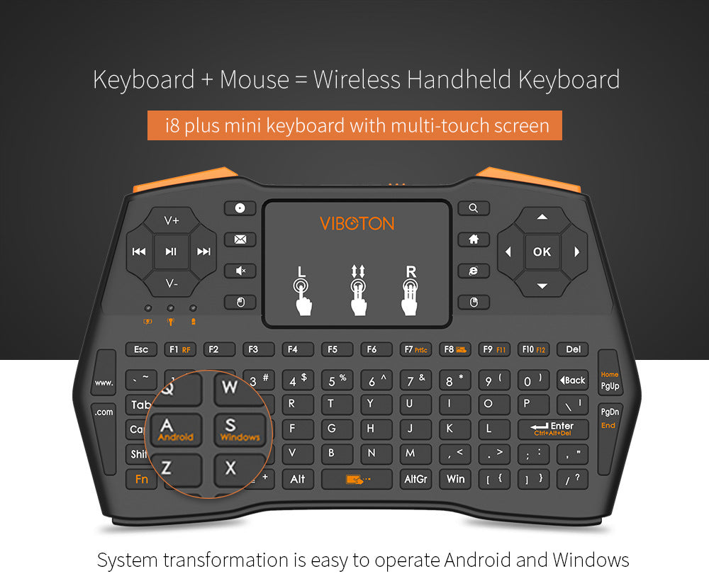 Wireless multi-function mouse and keyboard mini