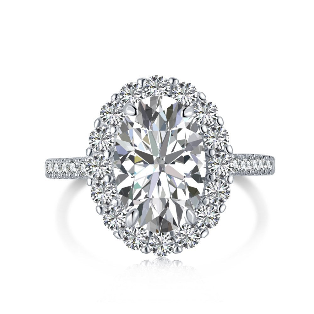 Sterling Silver Luxury Elegant Retro Elegant Zircon Ring