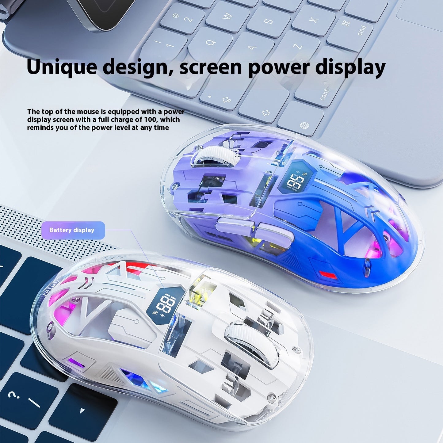 Free Wolf A2 Dual-mode Mouse RGB Luminous 24g Wireless Bluetooth