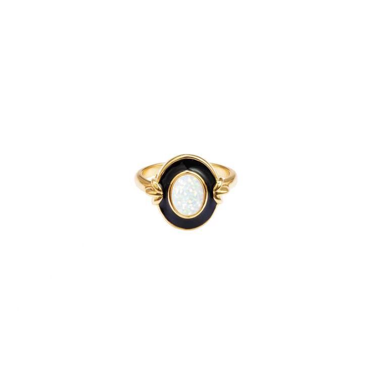 S925 Silver 18K Gold Plating Oval Graceful Personality Simple Ring