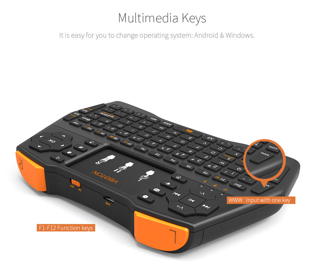 Wireless multi-function mouse and keyboard mini