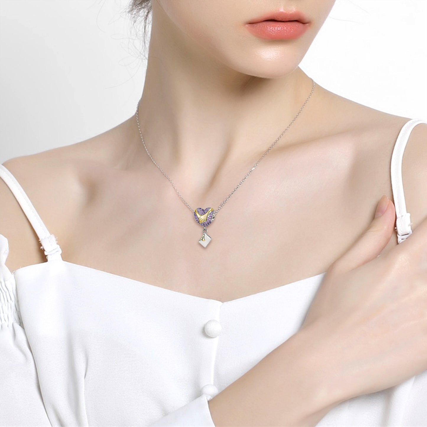 Handle Letter Beaded Valentine's Day 925 Sterling Silver Zirconium Necklace Bracelet Diy Accessories Beads