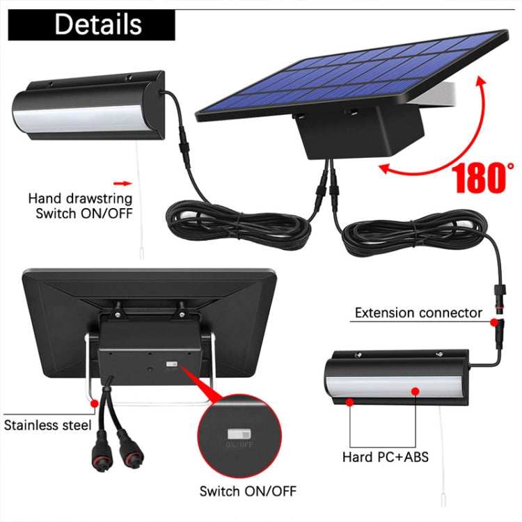 Pull-Switch 2 in 1 Solar Light 60-LEDs Landscape Courtyard Wall Lamp, White Light, Warm Light