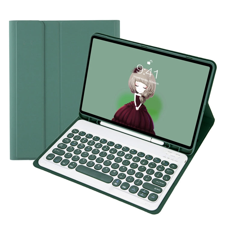 YT11B Detachable Candy Color Skin Feel Texture Round Keycap Bluetooth Keyboard Leather Case For iPad Air 4 2020 / Air 5 2022 / Pro 11 inch 2022 / 2021 / 2020 / 2018(White Ice), For iPad Air 4 2020 / Air 5 2022 / Pro 11 inch 2022 / 2021 / 2020 / 2018���...
