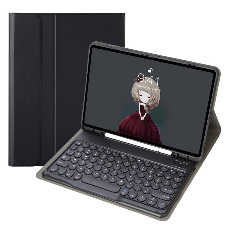 YA098B Detachable Lambskin Texture Round Keycap Bluetooth Keyboard Leather Case with Pen Slot & Stand, For iPad Air 5 / 4 10.9 inch 2020 / Pro 11 inch 2020 / 2018, For iPad 10.2 (2020) & (2019) / Air 3 10.5 inch / Pro 10.5 inch�������������������������...