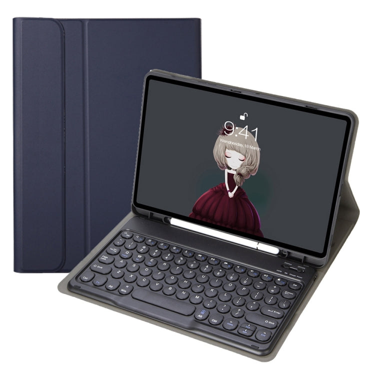 YA098B Detachable Lambskin Texture Round Keycap Bluetooth Keyboard Leather Case with Pen Slot & Stand, For iPad Air 5 / 4 10.9 inch 2020 / Pro 11 inch 2020 / 2018, For iPad 10.2 (2020) & (2019) / Air 3 10.5 inch / Pro 10.5 inch�������������������������...
