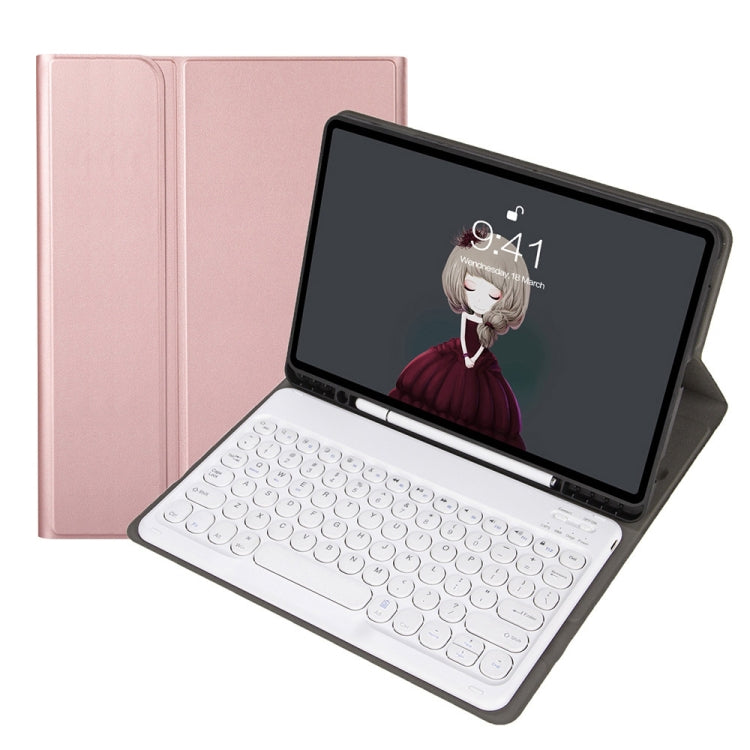 YA098B Detachable Lambskin Texture Round Keycap Bluetooth Keyboard Leather Case with Pen Slot & Stand, For iPad Air 5 / 4 10.9 inch 2020 / Pro 11 inch 2020 / 2018, For iPad 10.2 (2020) & (2019) / Air 3 10.5 inch / Pro 10.5 inch�������������������������...
