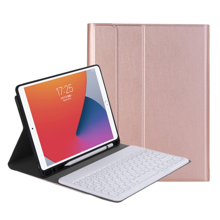 YA098B Detachable Lambskin Texture Round Keycap Bluetooth Keyboard Leather Case with Pen Slot & Stand, For iPad Air 5 / 4 10.9 inch 2020 / Pro 11 inch 2020 / 2018, For iPad 10.2 (2020) & (2019) / Air 3 10.5 inch / Pro 10.5 inch�������������������������...