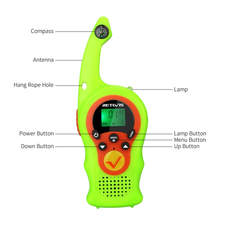 1 Pair RETEVIS RT75 0.5W US Frequency 22CHS FRS License-free Children Handheld Walkie Talkie, RT75