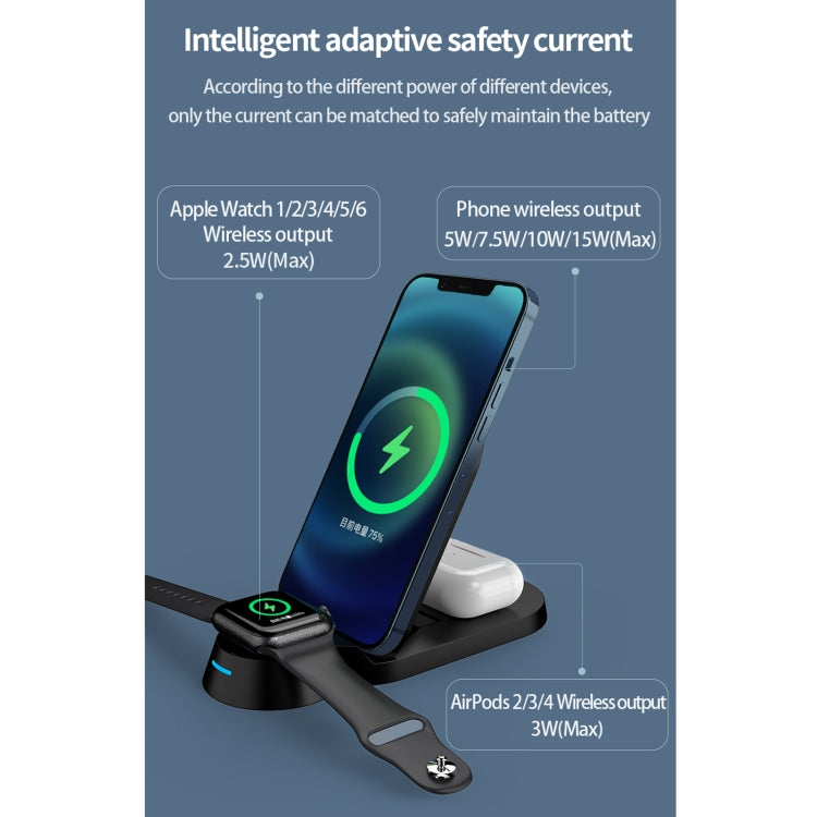 H22 3 In 1 Multi-function Foldable Smart Wireless Charger for Smart Phones & iWatches & AirPods