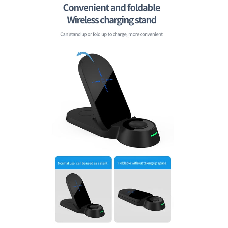 H22 3 In 1 Multi-function Foldable Smart Wireless Charger for Smart Phones & iWatches & AirPods