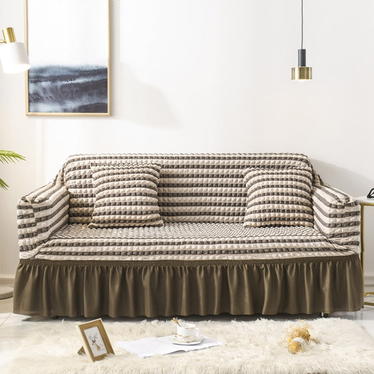 Living Room Stretch Full Coverage Skirt Style Sofa Cover, Size: Double M 145-185cm