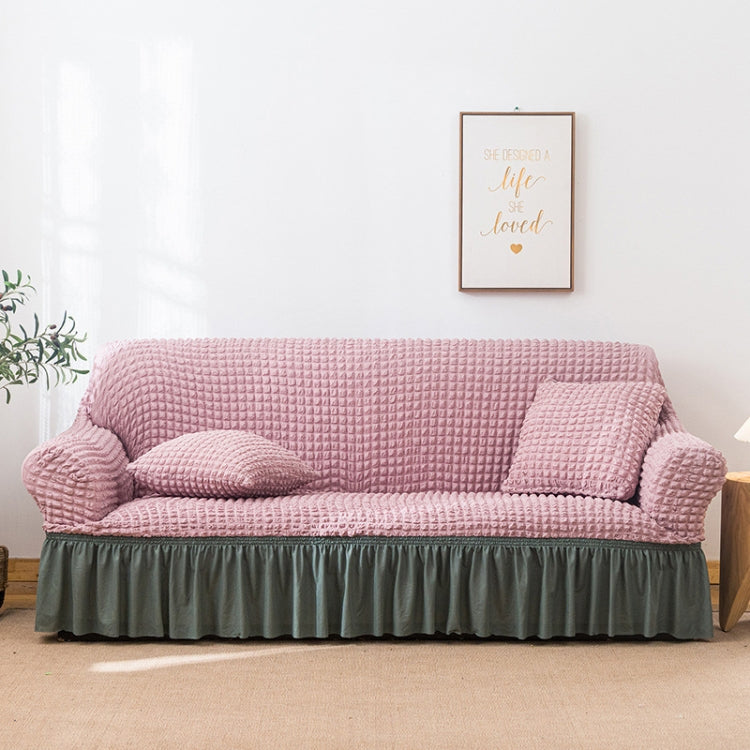 Living Room Stretch Full Coverage Skirt Style Sofa Cover, Size: Double M 145-185cm