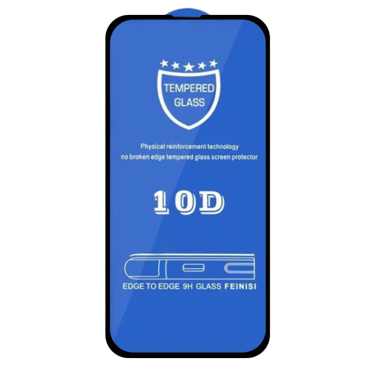 25 PCS 9H 10D Full Screen Tempered Glass Screen Protector, For iPhone 13 / 13 Pro  (Black) (25pcs)