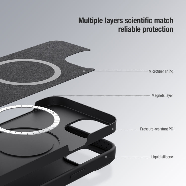 NILLKIN CamShield MagSafe Magnetic Liquid Silicone + PC Full Coverage Case, For iPhone 13, For iPhone 13 Pro