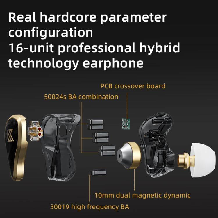 KZ ZAS 16-unit Ring Iron In-ear Wired Earphone,, ZAS Mic Version(White), ZAS Mic Version(Black), ZAS Standard Version(White), ZAS Standard Version(Black)