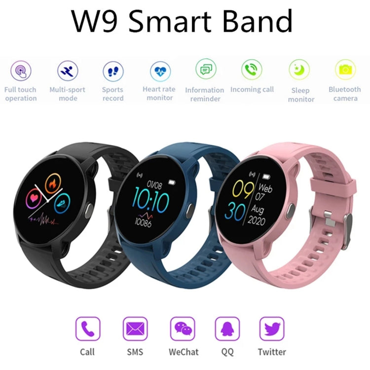 W9 Smart Sport Bracelet, Support Heart Rate Detection & Pedometer & Sedentary Reminder & Sleep Monitoring