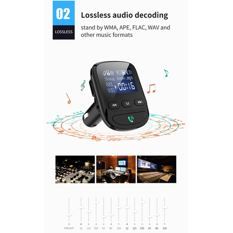 BT06 1.4 inch Car MP3 Player FM Transmitter QC3.0 Quick Charge Support Bluetooth Handsfree / TF Card, BT06 QC3.0