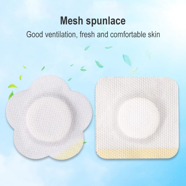 50pcs 043 Non-woven Stickers Wound Anti-seepage Three-volt Medicinal Patch, 6x6x2cm (Plum Shape), 7x7x3cm (Plum Shape), 5x5x1.5cm (Square), 6x6x2cm (Square), 7x7x3cm (Square), 8x8x4cm (Square)
