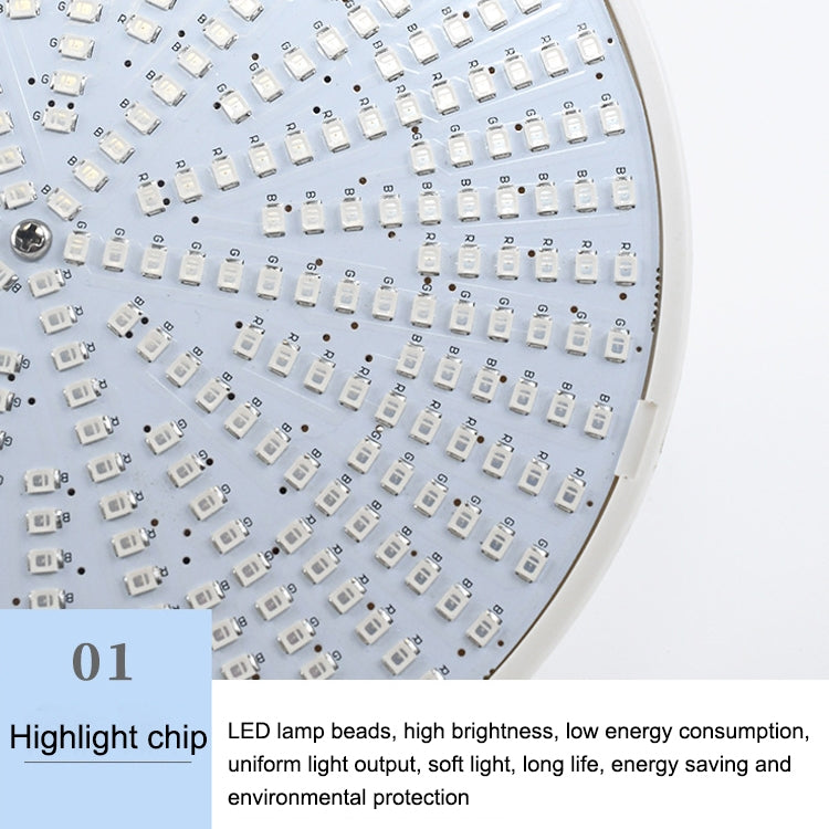 ABS Plastic LED Pool Bulb Underwater Light, Warm White Light, White Light, Colorful Light, Colorful +12 Button Remote Control, Colorful +18 Button Remote Control