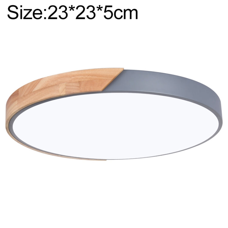 Wood Macaron LED Round Ceiling Lamp, Stepless Dimming, 23cm, 30cm, 40cm, 50cm, 60cm