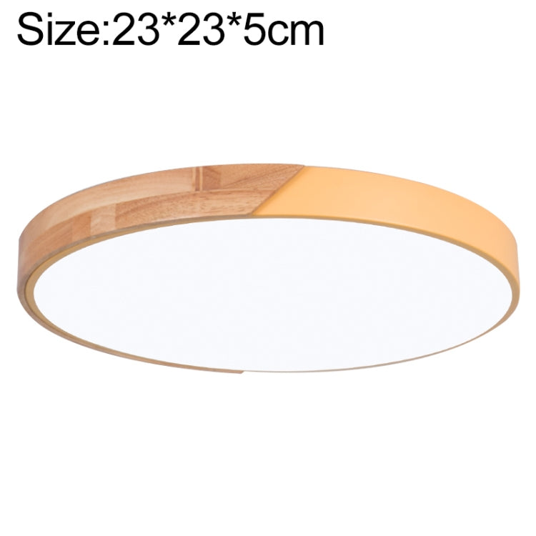 Wood Macaron LED Round Ceiling Lamp, Stepless Dimming, 23cm, 30cm, 40cm, 50cm, 60cm