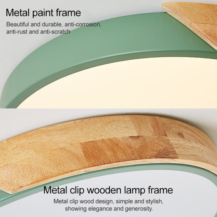 Wood Macaron LED Round Ceiling Lamp, Stepless Dimming, 23cm, 30cm, 40cm, 50cm, 60cm