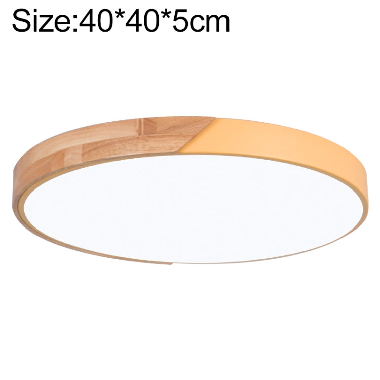 Wood Macaron LED Round Ceiling Lamp, Stepless Dimming, 23cm, 30cm, 40cm, 50cm, 60cm