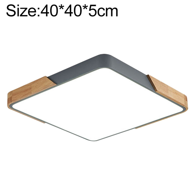 Wood Macaron LED Square Ceiling Lamp, White Light, 30cm, 40cm, 50cm, 60cm