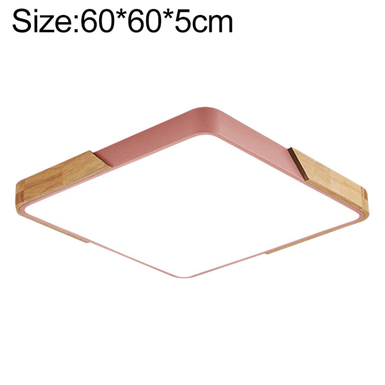 Wood Macaron LED Square Ceiling Lamp, 3-Colors Light, 30cm, 40cm, 50cm, 60cm