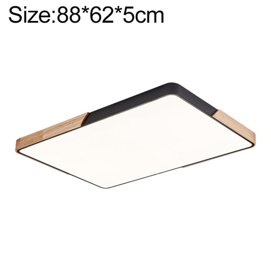 Wood Macaron LED Rectangle Ceiling Lamp, White Light, 88x62cm, 110x70cm