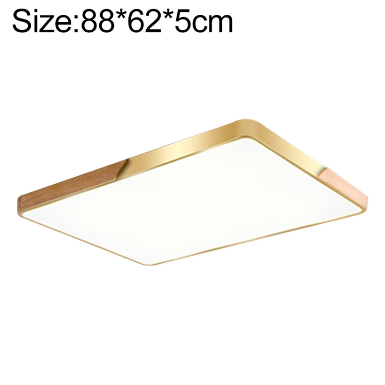 Wood Macaron LED Rectangle Ceiling Lamp, White Light, 88x62cm, 110x70cm