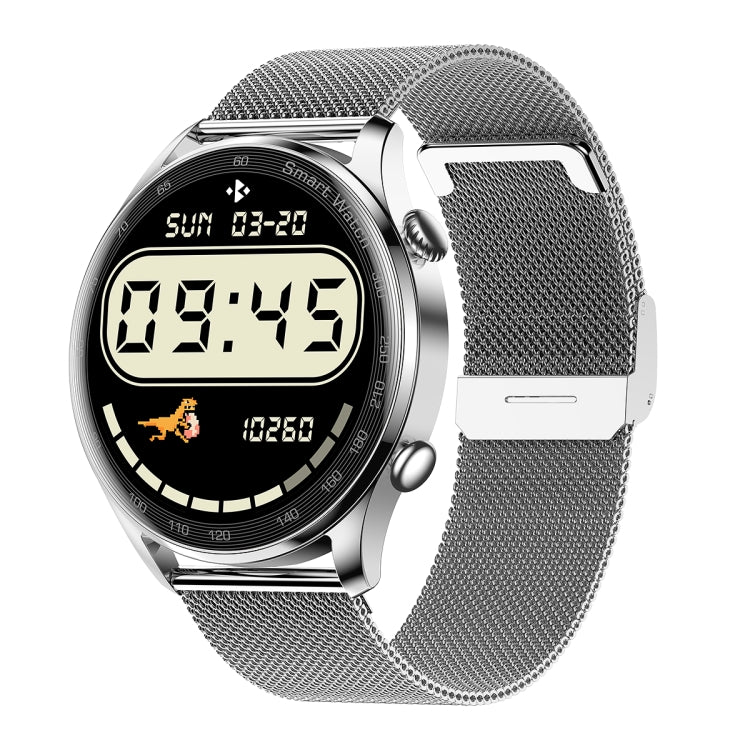 AK32 1.36 inch IPS Touch Screen Smart Watch, Support Bluetooth Calling/Blood Oxygen Monitoring,Style: Steel Watch Band, Steel Watch Band(Silver), Steel Watch Band(Black), Steel Watch Band(Gold)